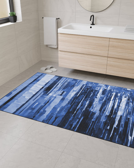 Striped Deep Blue 48" x 72" Heavy Duty Floor Mat