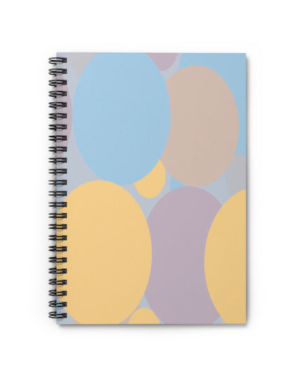 Pastel Baby Blue and Peach Patches Spiral Notebook - Ruled Line, 6" x 8", 118 pages