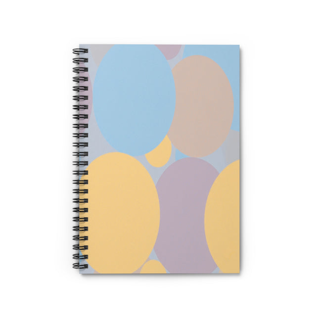 Pastel Baby Blue and Peach Patches Spiral Notebook - Ruled Line, 6" x 8", 118 pages