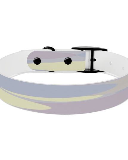 Pastel Soft Blue and Soft White Patches Medium Dog Collar