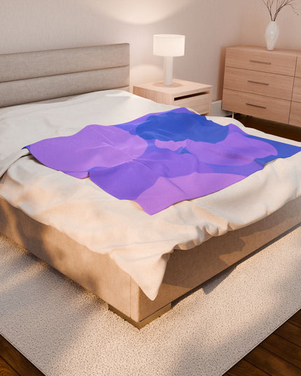 Pastel Purple Family Patches Velveteen Plush Blanket, 50" x 60"