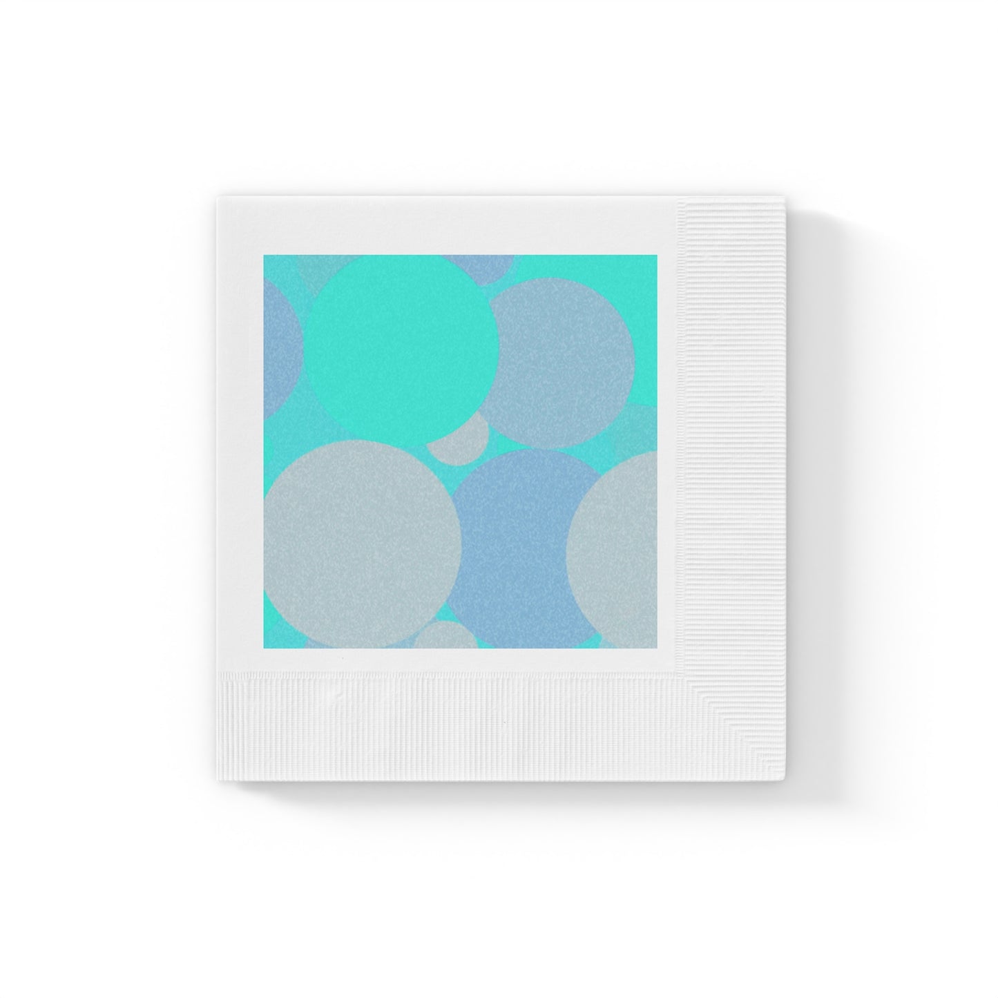 Pastel Tan and Tif Patches White Coined Napkins, 6.5" x 6.5"