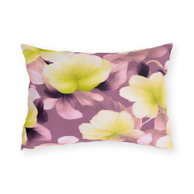 Lemon Blossom Floral Bunch Outdoor Pillow, 20" x 14"
