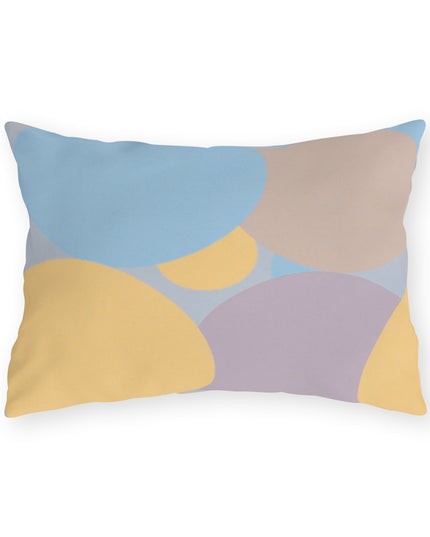 Pastel Baby Blue and Peach Patches 20" x 14" Outdoor Pillow