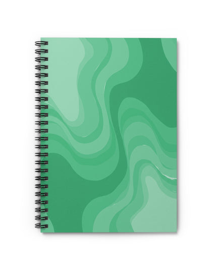 Mint Green Wavey Spiral Notebook - Ruled Line, 6" x 8", 118 pages