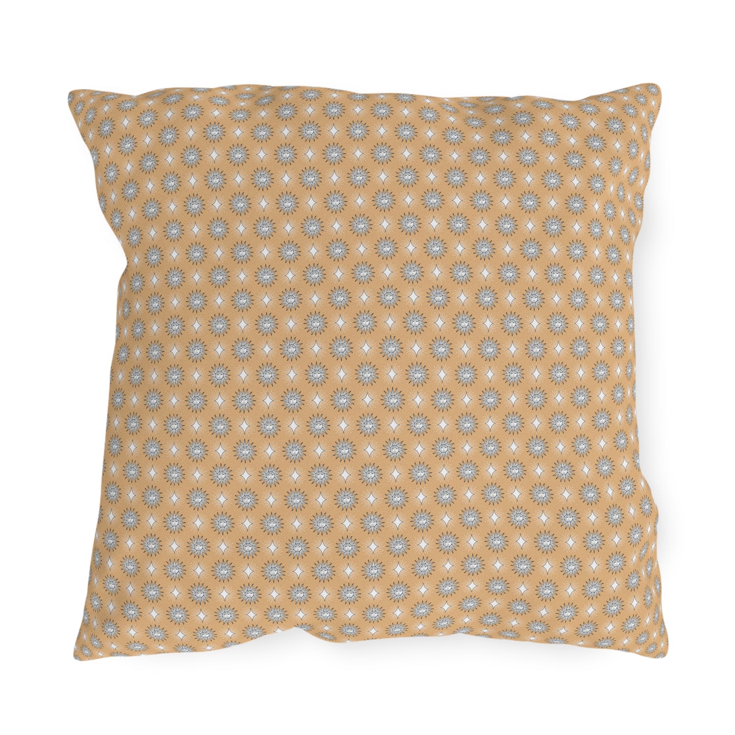 Tan Sunset Star-crossed Bodies 18" x 18" Outdoor Pillows