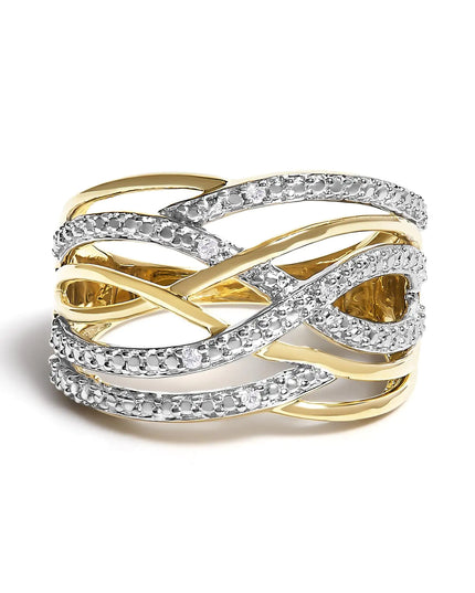 .925 Sterling Silver Diamond Accent Crossover Ring (I-J Color, I2-I3 Clarity)