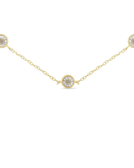 Sterling Silver Diamond Station Necklace (1/2 cttw, K-L Color, I2-I3 Clarity)