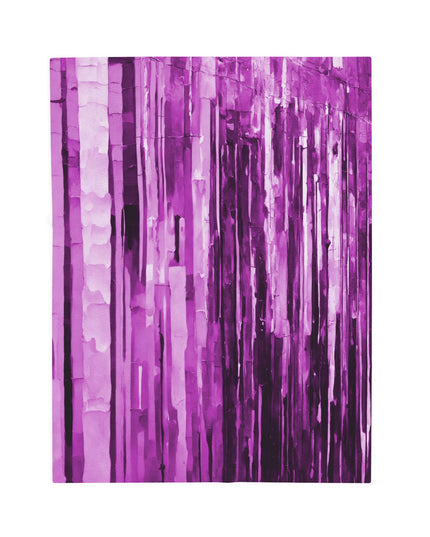 Striped Powder Lavender Velveteen Plush Blanket, 30" x 40"
