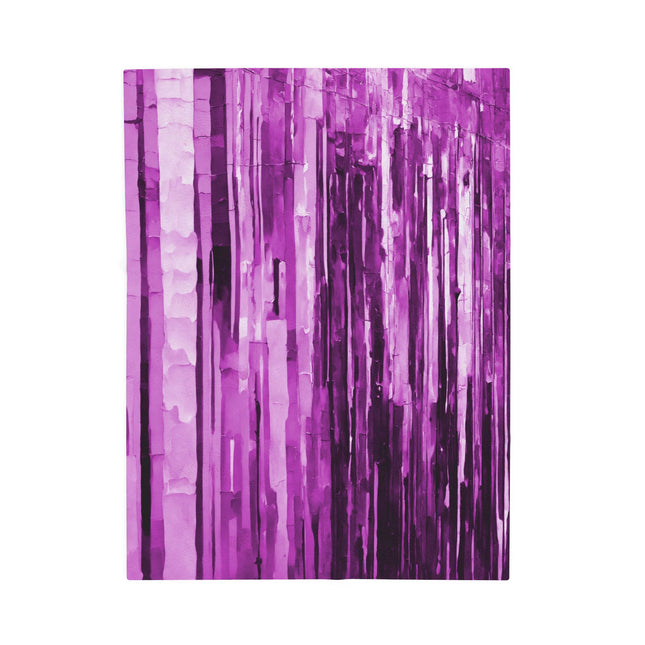 Striped Powder Lavender Velveteen Plush Blanket, 30" x 40"