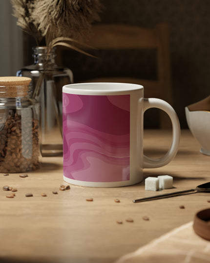 Pinky Mauve Wavey 20 oz White Glossy Jumbo Mug
