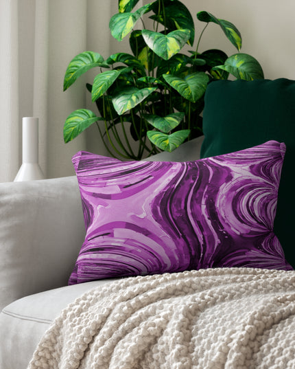 Uzi Spiral Powder Lavender Spun Polyester Lumbar Pillow, 20" x 14"