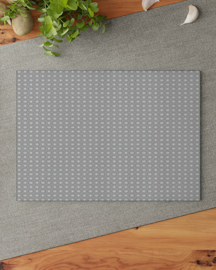 Desaturated Star-crossed Bodies Glass Cutting Board,  8" x 11"