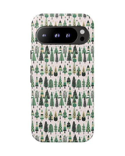 Mini Vintage Green Trees Google Pixel 9 Pro Tough Cases