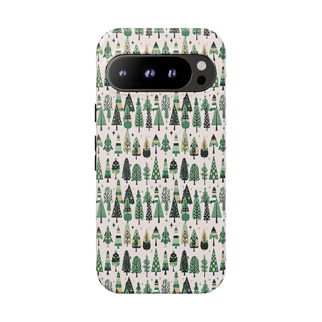Mini Vintage Green Trees Google Pixel 9 Pro Tough Cases