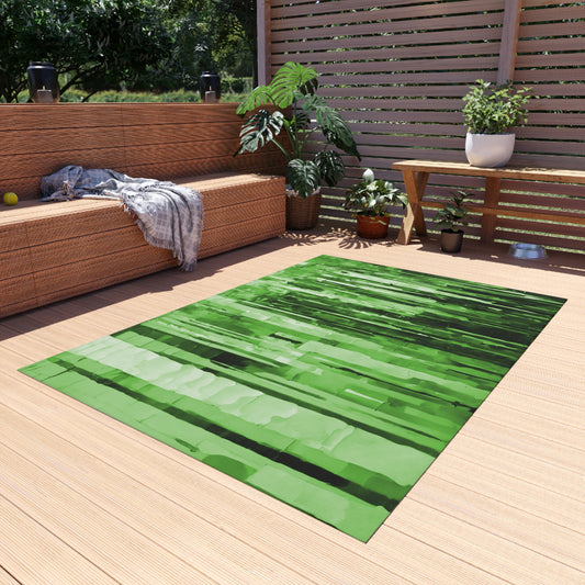 Striped Mint Pastel Outdoor Rug, 60" x 84"
