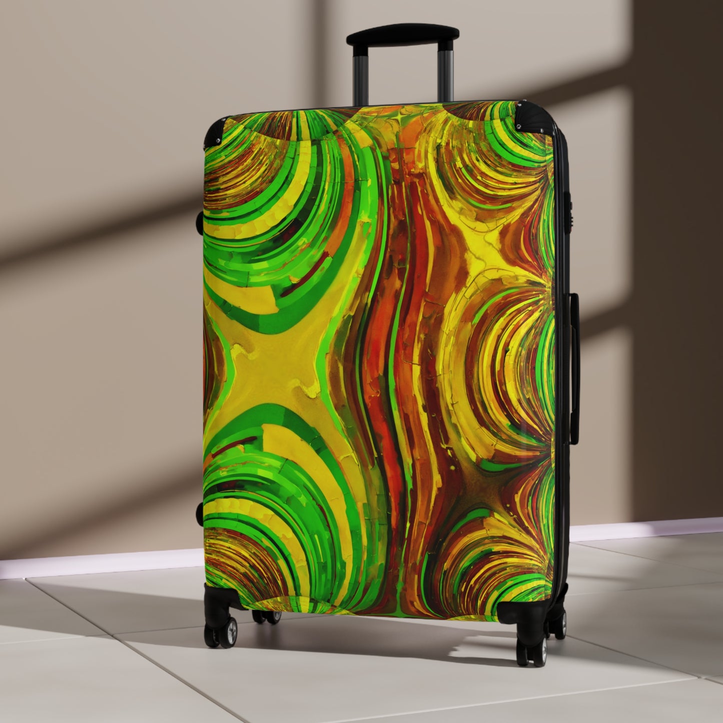 Uzi Spiral Beta Large Suitcase with built in lock, 4 double-wheels, telescopic handle, and ABS back hard-shell