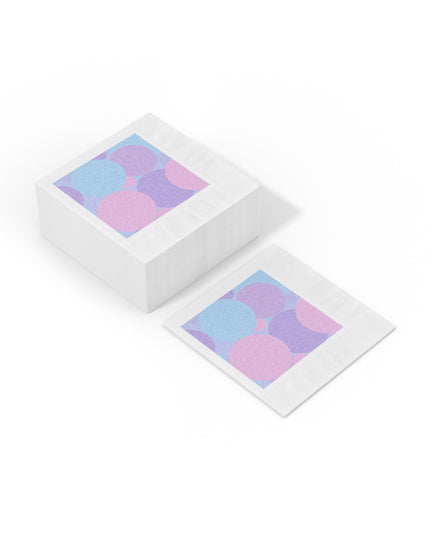 Pastel Purple and Mauve Patches White Coined Napkins, 6.5" x 6.5"