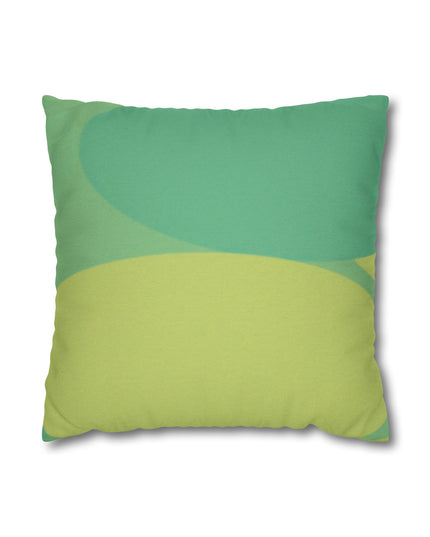Pastel Green Patches Spun Polyester Square Pillowcase, 14" x 14"