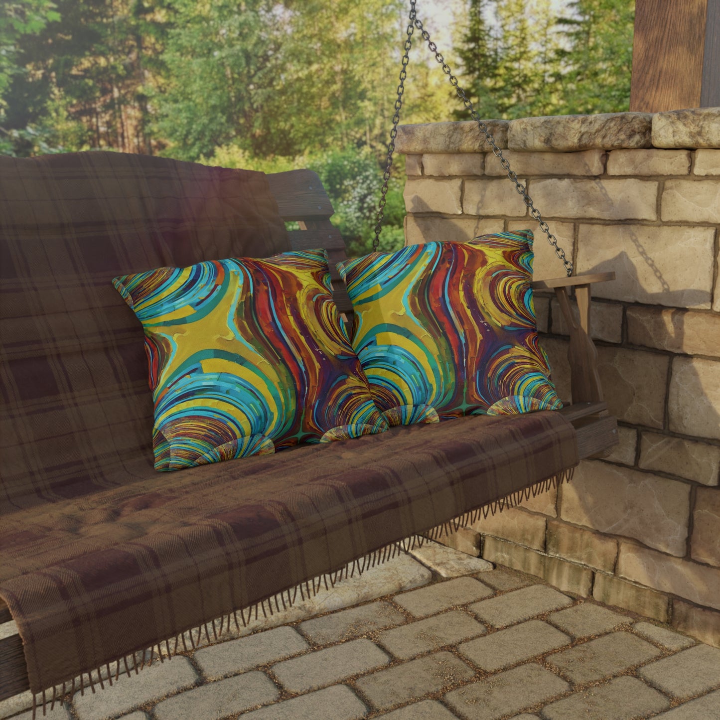 Uzi Spiral Alpha Outdoor Pillow, 18" x 18"