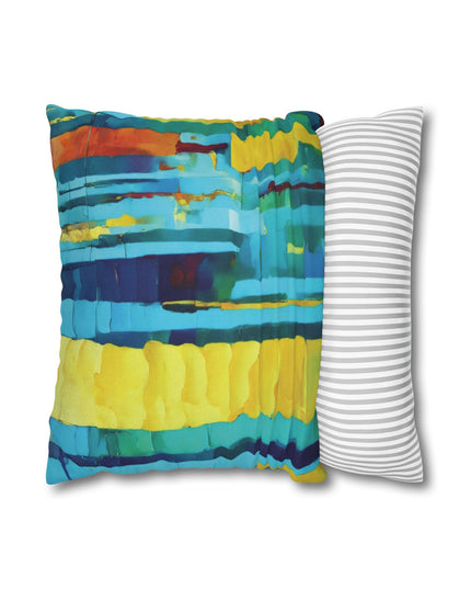 Striped Alpha Spun Polyester Square Pillowcase, 14" x 14"