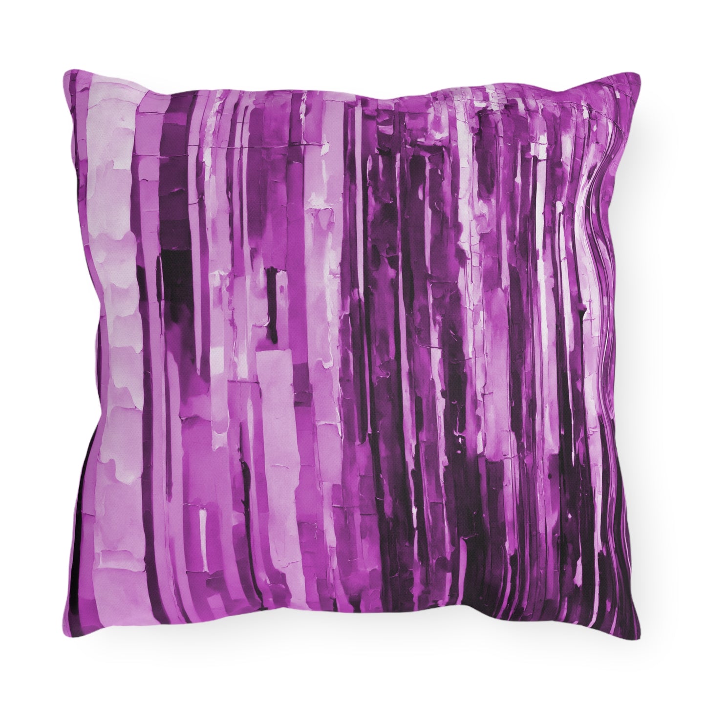 Striped Powder Lavender Pastel 16" x 16" Outdoor Pillow