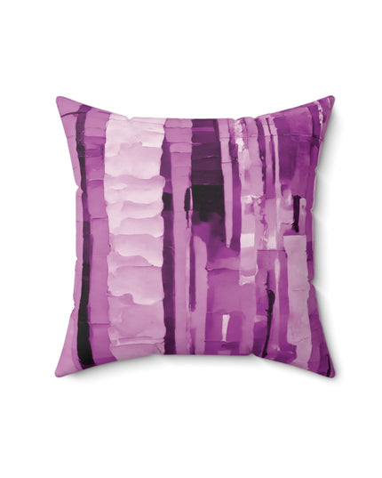 Striped Powder Lavender 16" x 16" Faux Suede Square Pillow