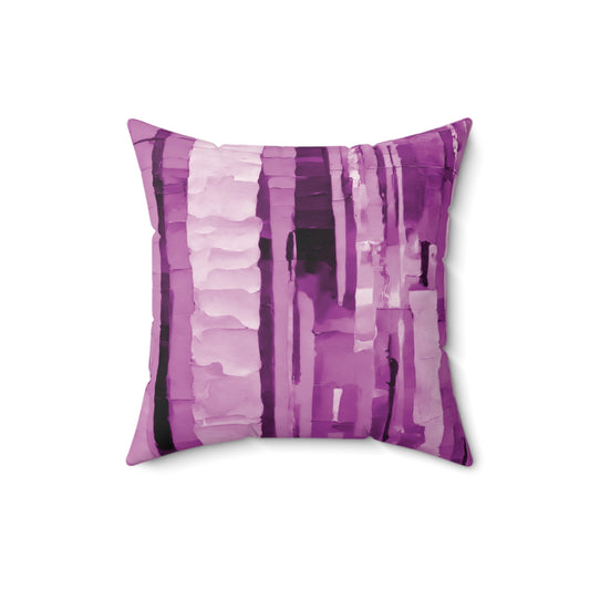 Striped Powder Lavender 16" x 16" Faux Suede Square Pillow