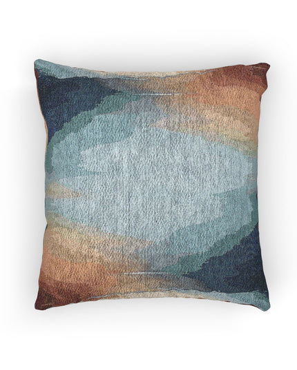 Blue Sea Red Orange Fog Woven Pillow, 17" x 18"