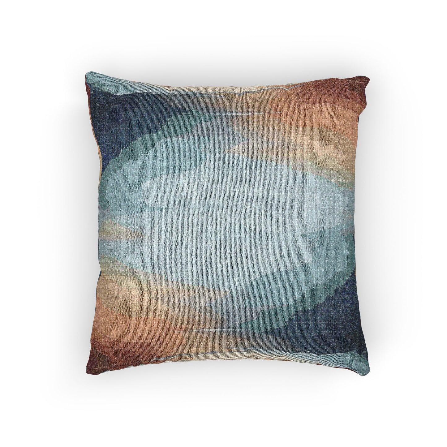 Blue Sea Red Orange Fog Woven Pillow, 17" x 18"