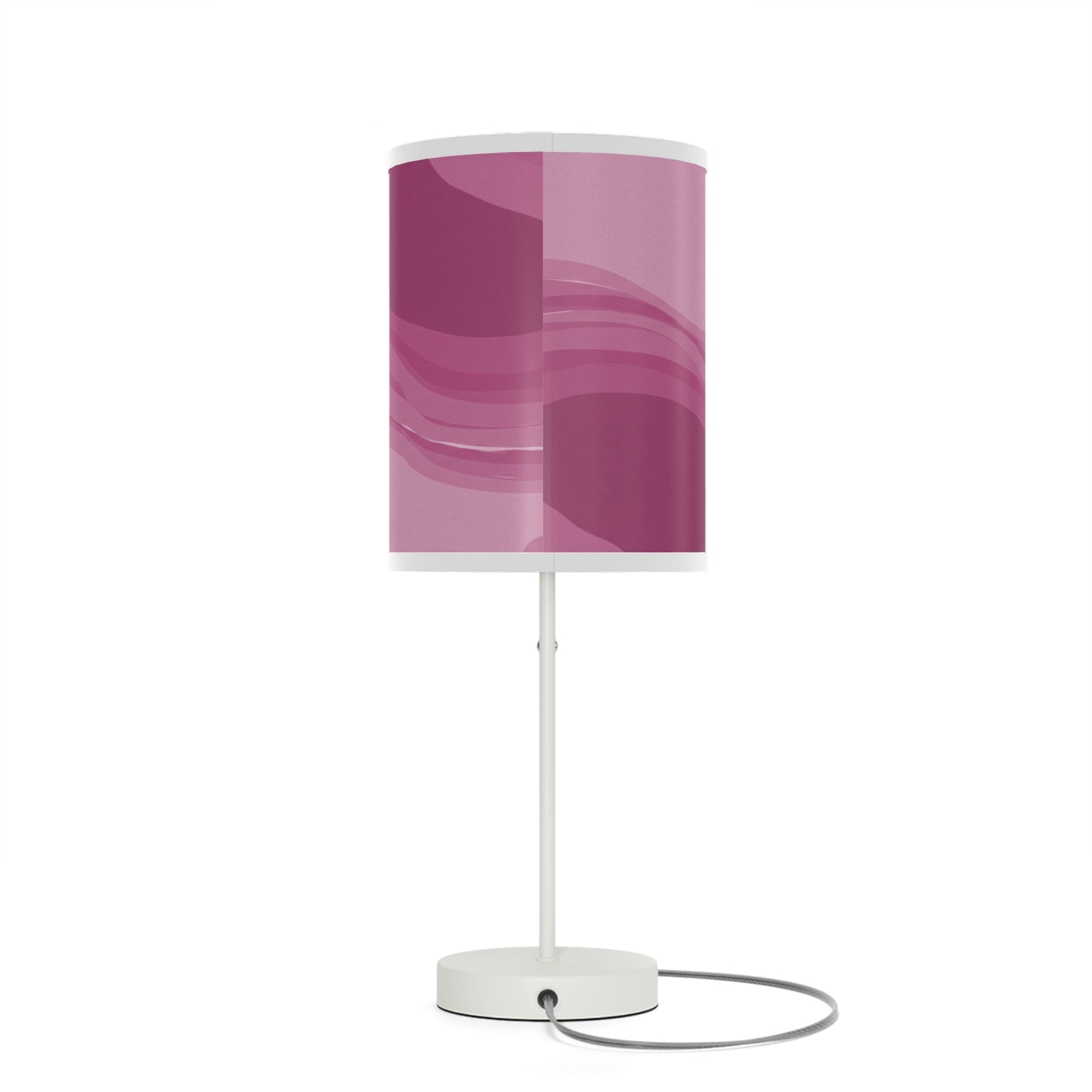 Pinky Mauve Wavey Table Lamp on a White or Silver Stand, US|CA plug