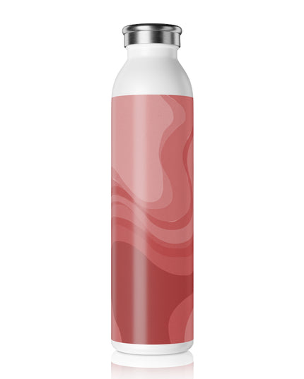 Power Red Wavey Slim Water Bottle, 20 oz White