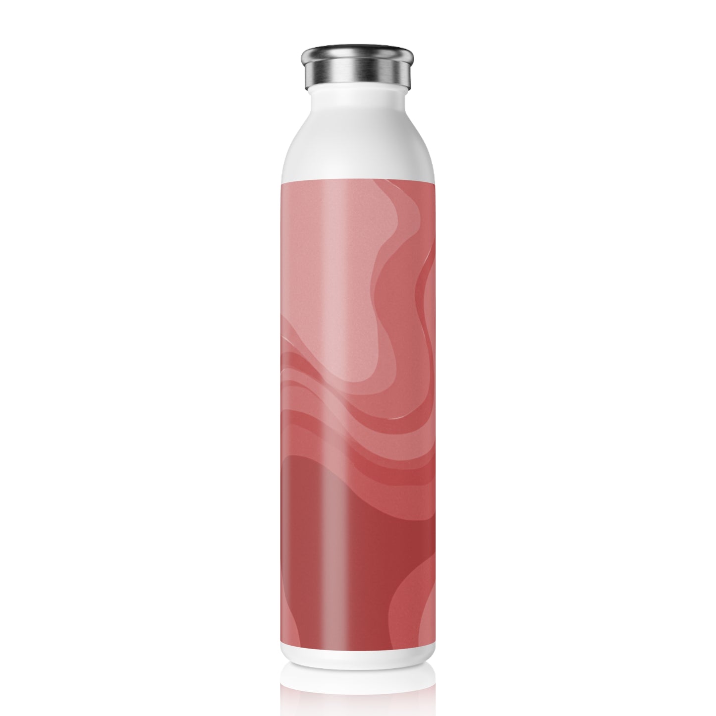 Power Red Wavey Slim Water Bottle, 20 oz White