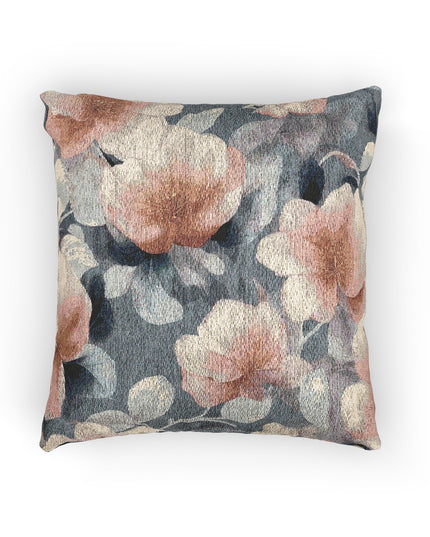 Red White Florals Woven Pillow, 17" x 18"