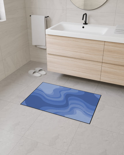Deep Blue Wavey 24" x 36" Heavy Duty Floor Mat
