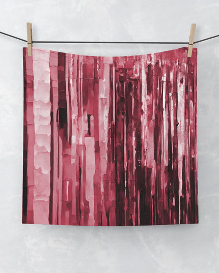 Striped Ruby Face Towel, 13" x 13"