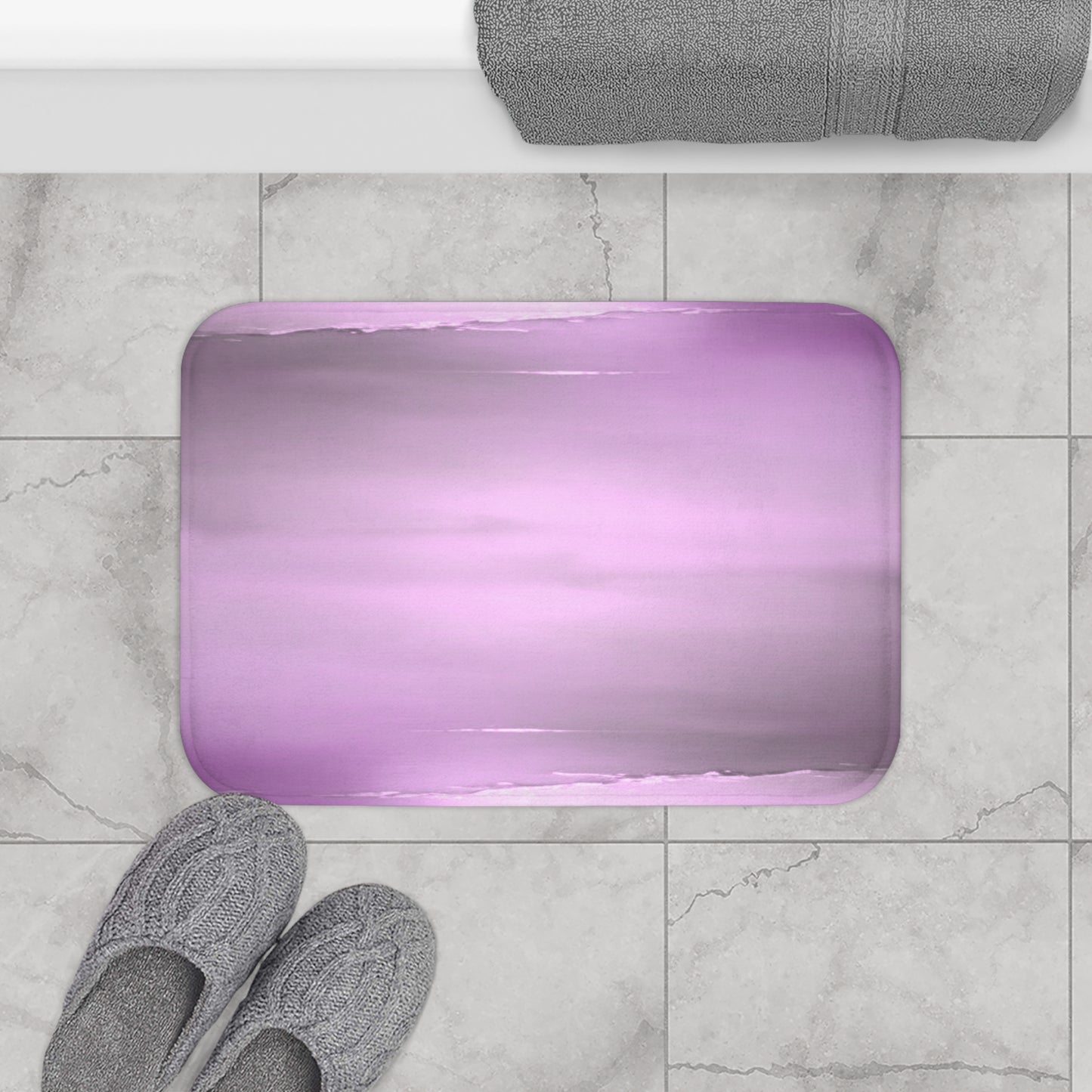 Dark Pink Sea Amethyst Fog 24" x 17" Bath Mat