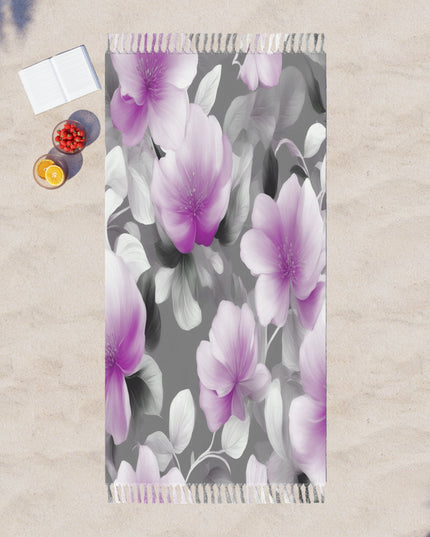 Purple Blossom Floral Bunch 38" × 81" Boho Beach Cloth