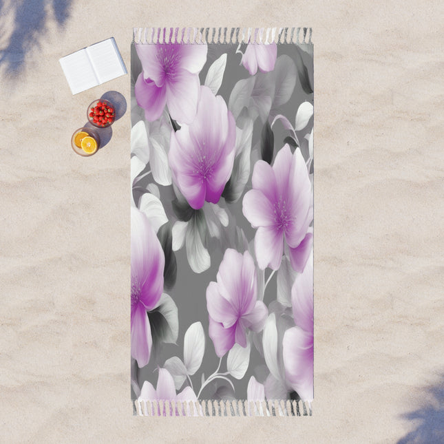 Purple Blossom Floral Bunch 38" × 81" Boho Beach Cloth