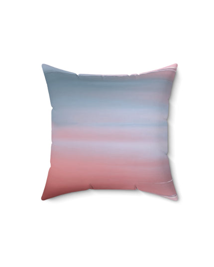 Gray Sea Pink Fog 14" x 14" Faux Suede Square Pillow