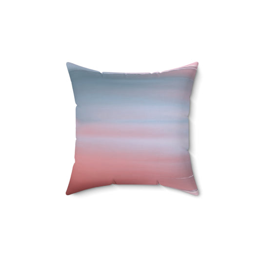 Gray Sea Pink Fog 14" x 14" Faux Suede Square Pillow