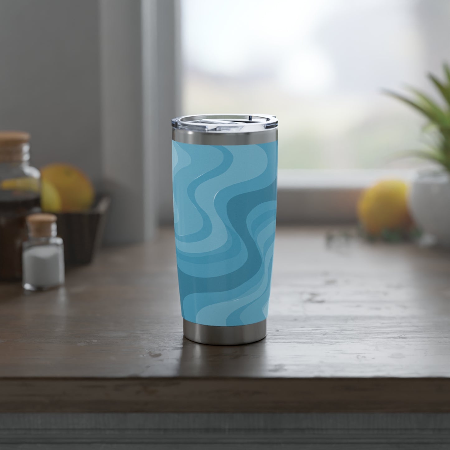 Sky Blue Wavey Vagabond 20oz Tumbler