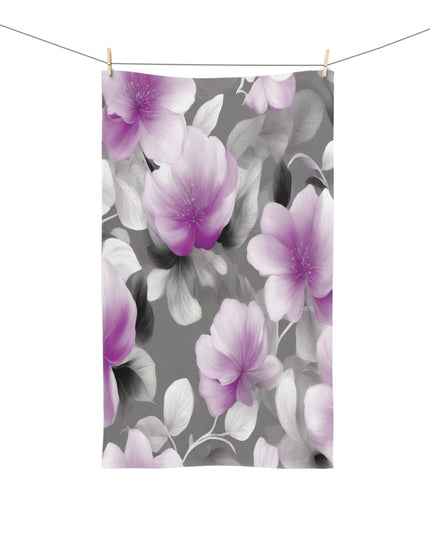 Purple Blossom Floral Bunch Hand Towel, 16" x 28"