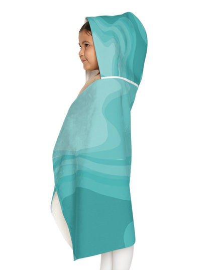 Tif Green Wavey Youth Hooded Towel, 24" x 48"