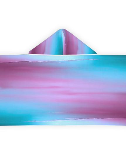 Dark Blue Green Sea Purple Fog Youth Hooded Towel, 24" x 48"