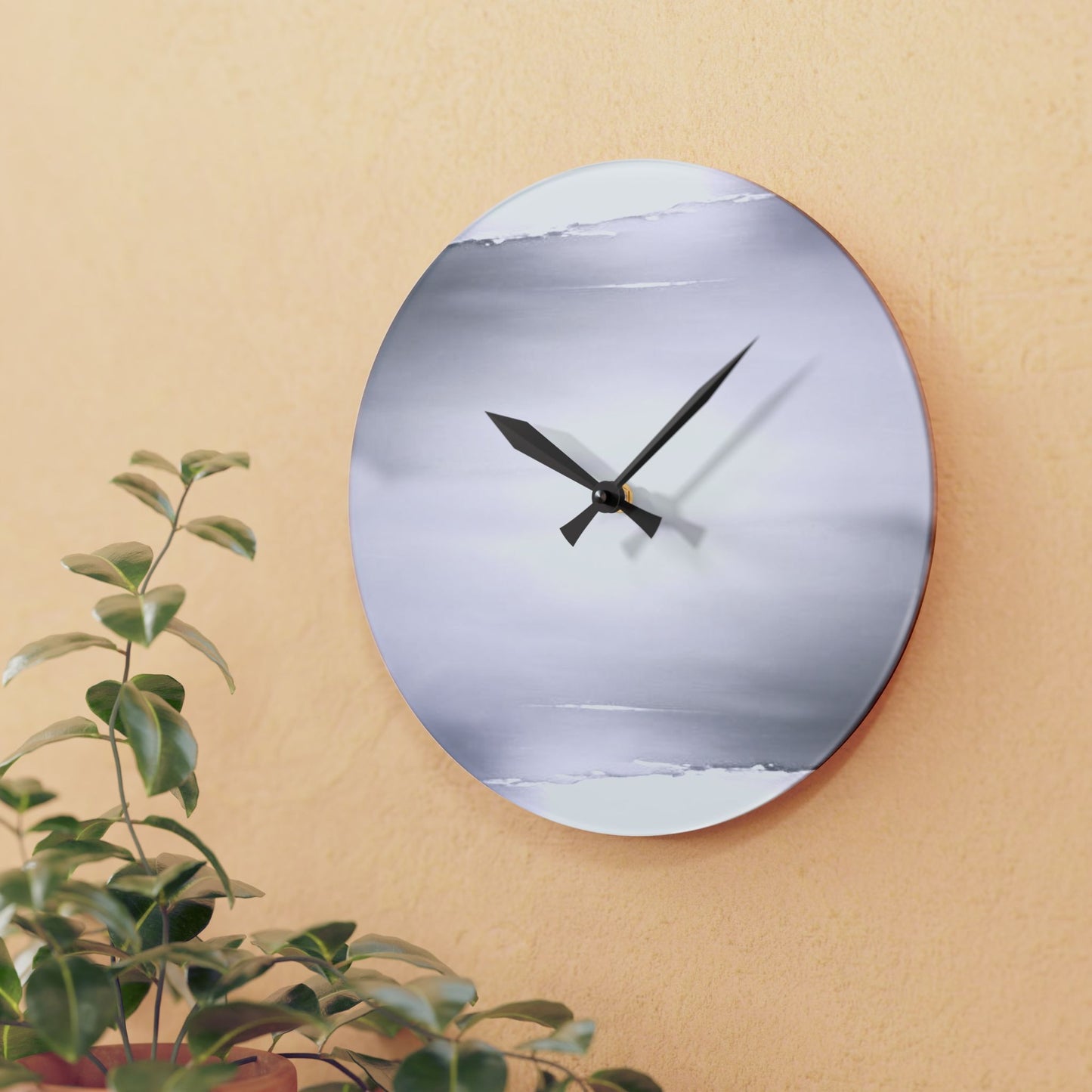 Sephia Sea Dark Fog Acrylic Wall Clock, Round or Square, 10.75" x 10.75"