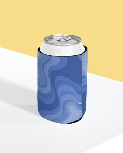 Deep Blue Wavey 12 oz Can Cooler Sleeve