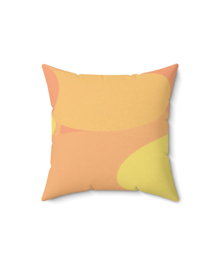 Pastel Bright Oranges Patches 14" x 14" Faux Suede Square Pillow