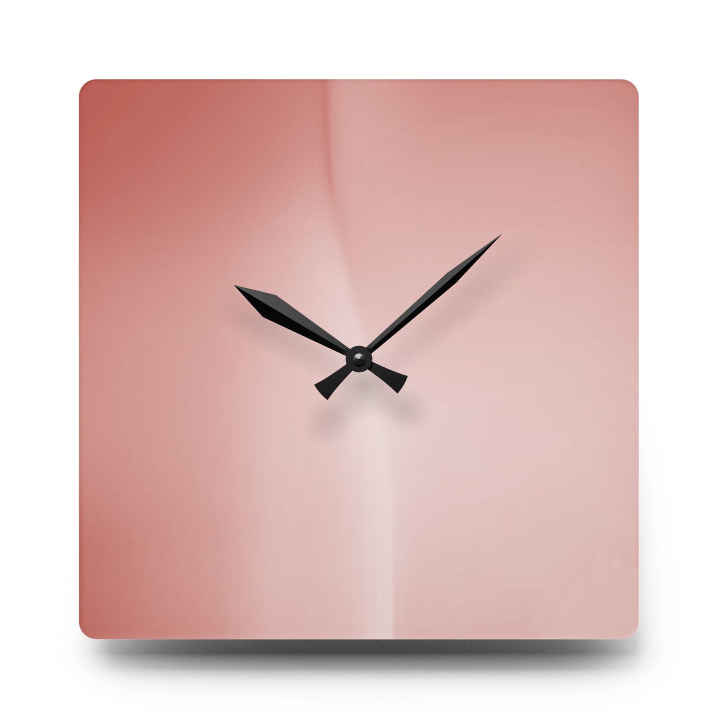 Rose Red Fade Acrylic Wall Clock, Round or Square, 10.75" x 10.75"