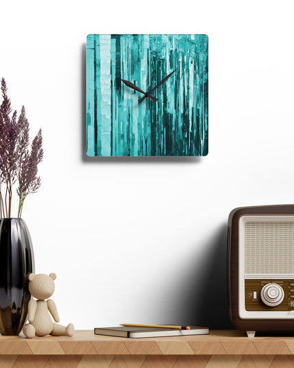 Striped Tif Acrylic Wall Clock, Round or Square, 10.75" x 10.75"